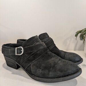 B.O.C Western Suede Slip on Mules - black size 9.5